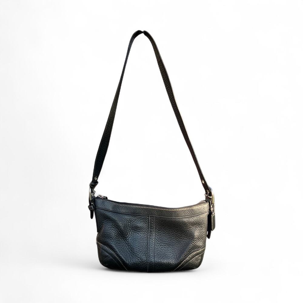 Coach Black Pebbled Leather Purse F12321 Madison Shoulder Bag Crossbody - Picture 6 of 6